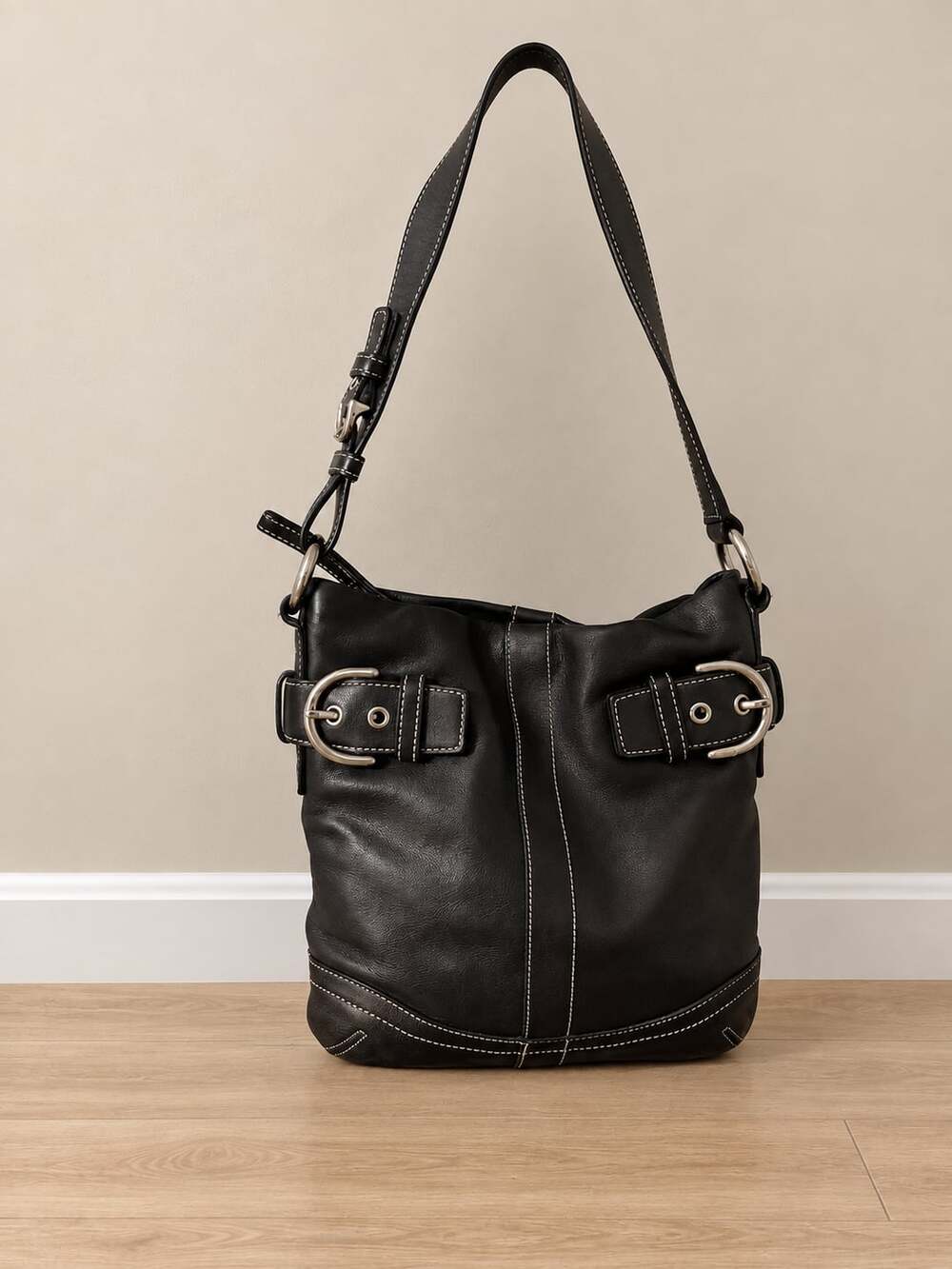 Coach Soho Black Leather Shoulder Bag